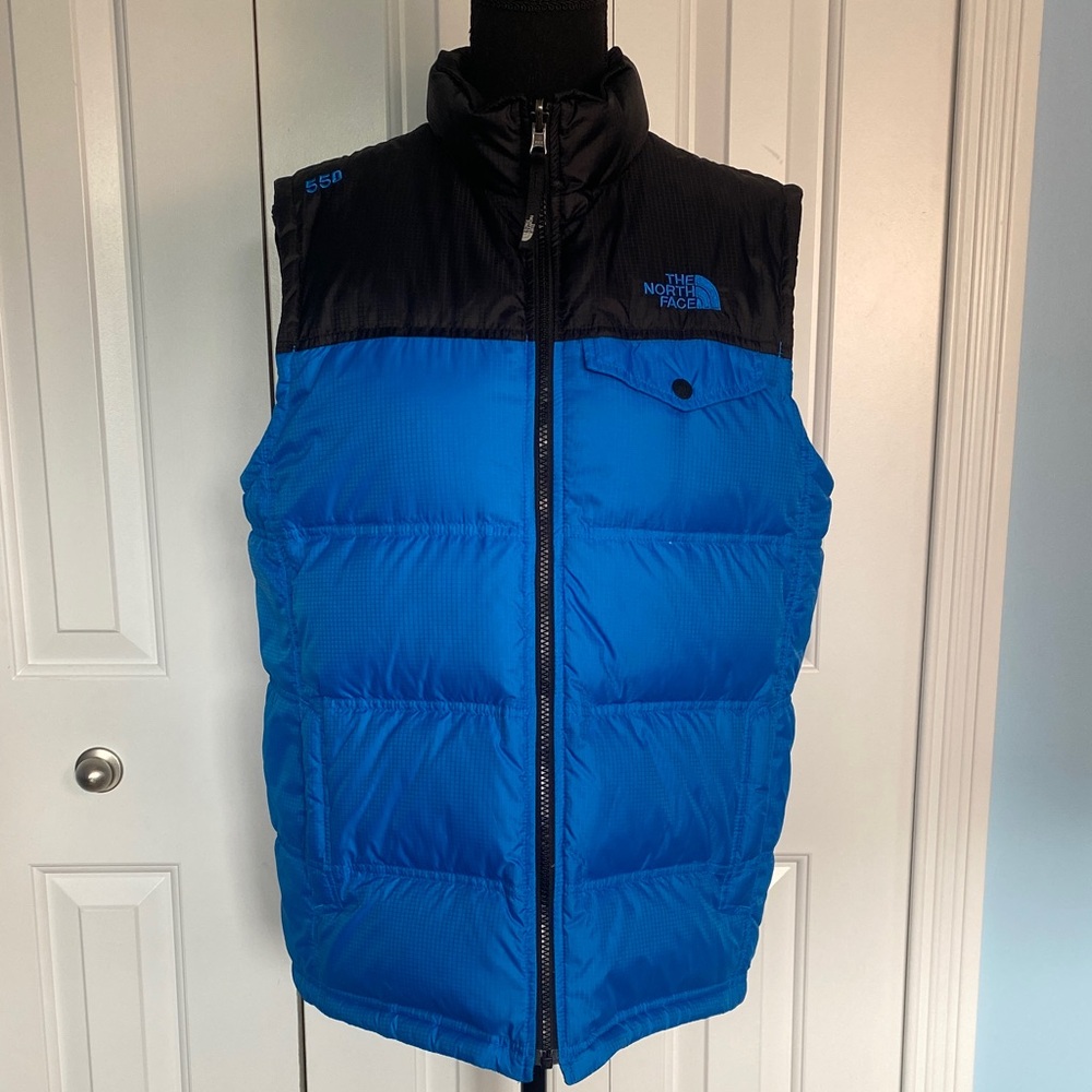 The North Face 18-20 Year Old 550 Vibrant Blue and Black Reversible Vest - Picture 1 of 11